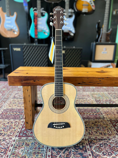 Oscar Schmidt 1/2 Size Dreadnought Acoustic Guitar, Natural High Gloss