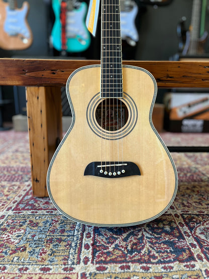 Oscar Schmidt 1/2 Size Dreadnought Acoustic Guitar, Natural High Gloss