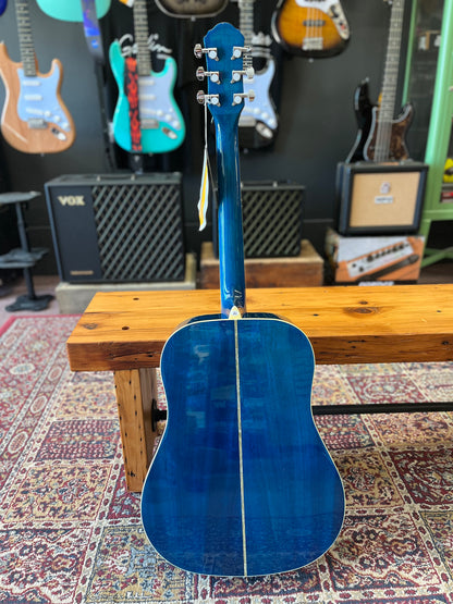 Oscar Schmidt Dreadnought Acoustic RH 6 Str. Guitar - Trans Blue