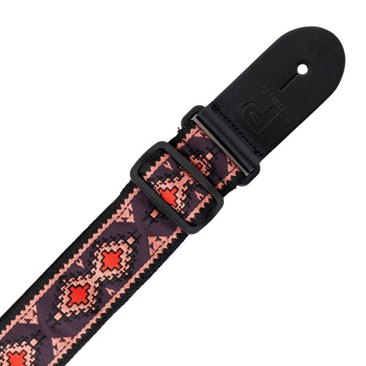 Profile woven guitar strap black & red