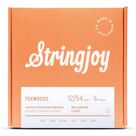 Stringjoy Foxwoods Coated Phosphor Bronze Acoustic Guitar Strings (12-54)