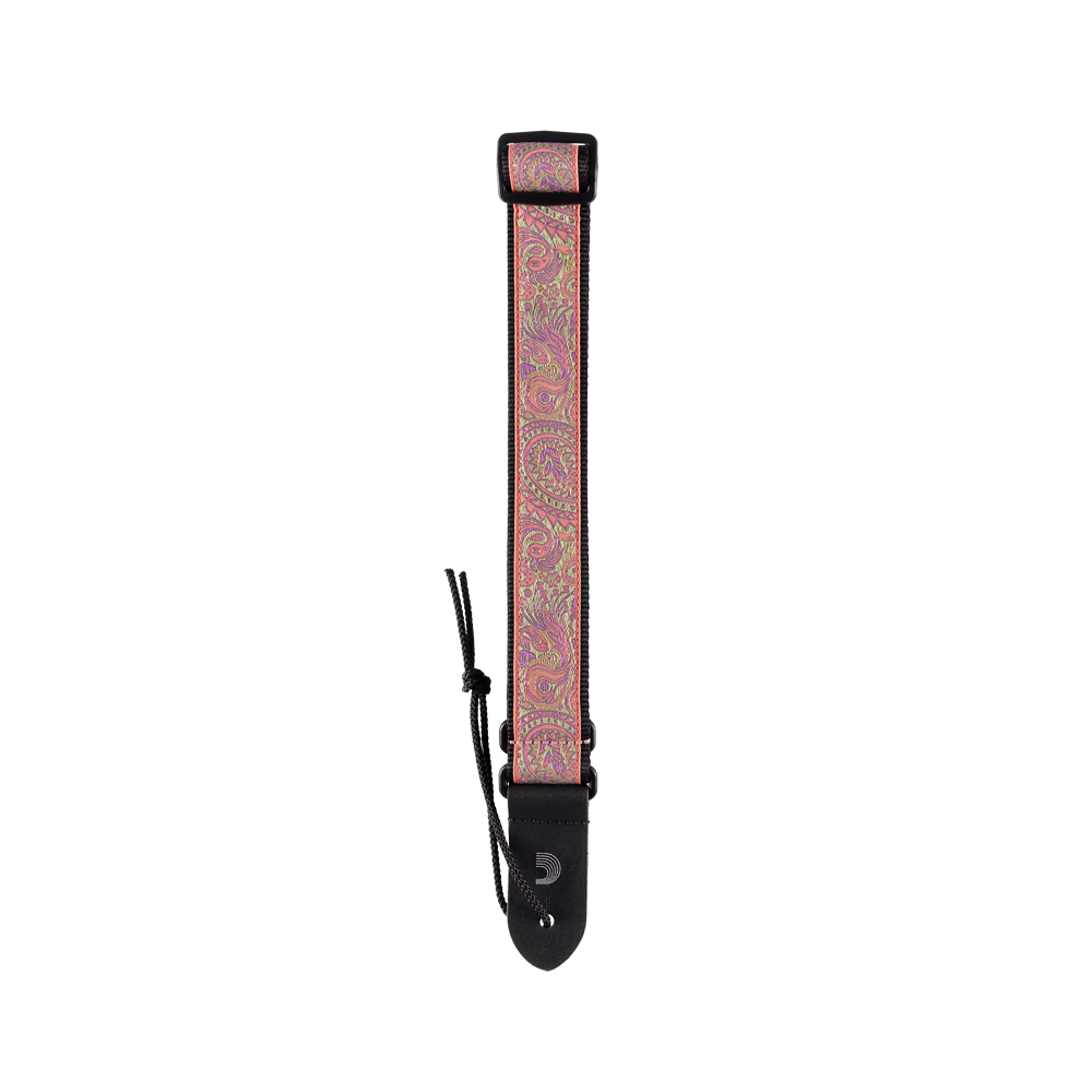 D'Addario Paisley Pink/Green Ukulele Strap