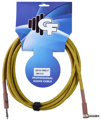 GF Tweed Guitar Cable - 10ft Straight to Angle