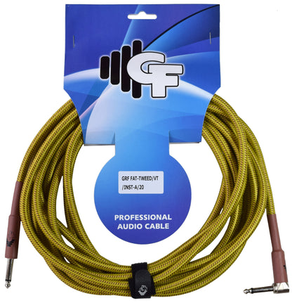 GF Tweed Guitar Cable - 20ft Straight to Angle