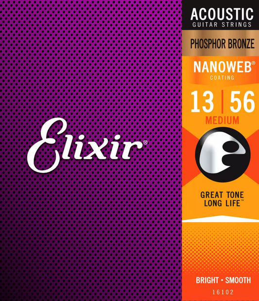 Elixir Acoustic Phosphor Bronze Guitar Strings 13-56