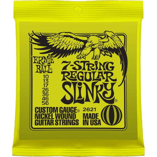 Ernie Ball Nickel Wound Slinky 7 String Guitar Strings - Regular .010-.056