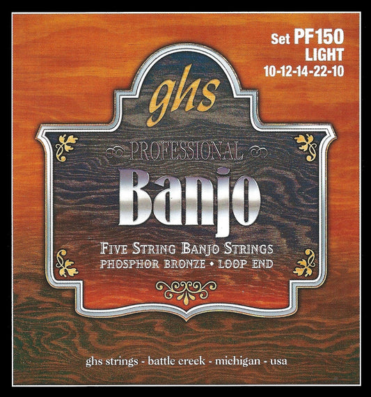 GHS Strings Phosphor Bronze Banjo 5 String Light Loop End