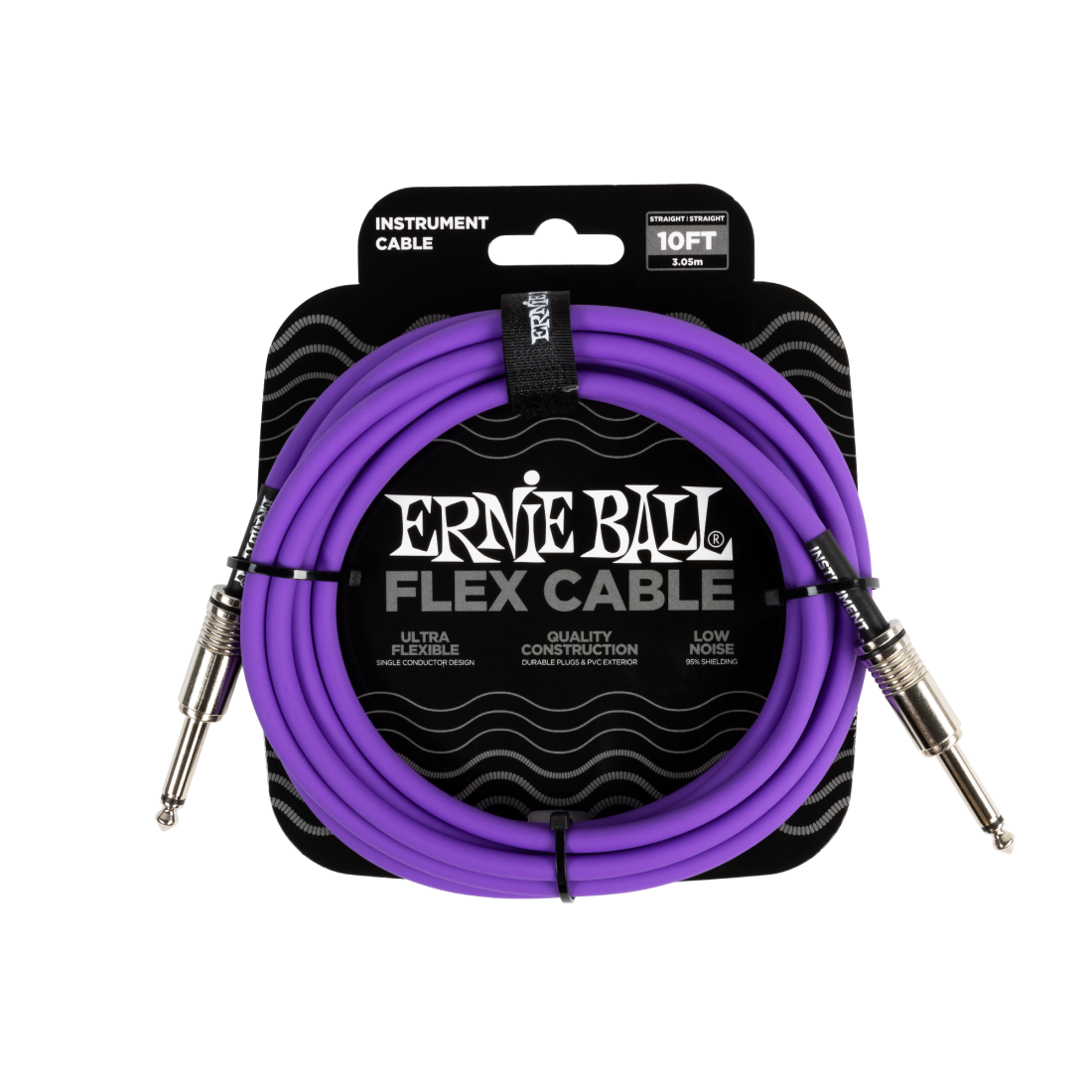 Ernie Ball Flex Instrument Cable Straight/Straight 10 ft - Purple