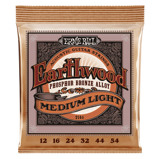 Ernie Ball Earthwood Medium Light Phosphor Bronze Acoustic Guitar Strings 12-54