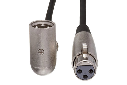 Hosa Balanced Interconnect, XLR-F to Right-angle XLR-M, 10 ft