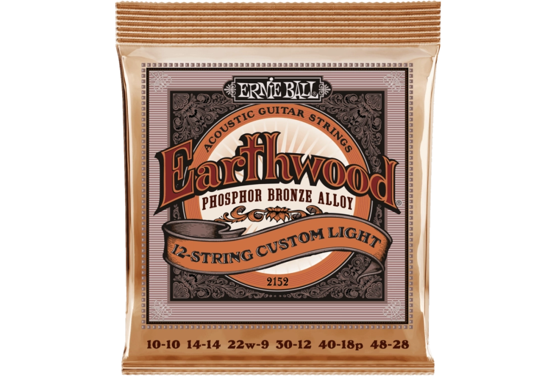 Ernie Ball Earthwood Custom Medium Phosphor Bronze 12-String Acoustic Guitar Strings - 10-48