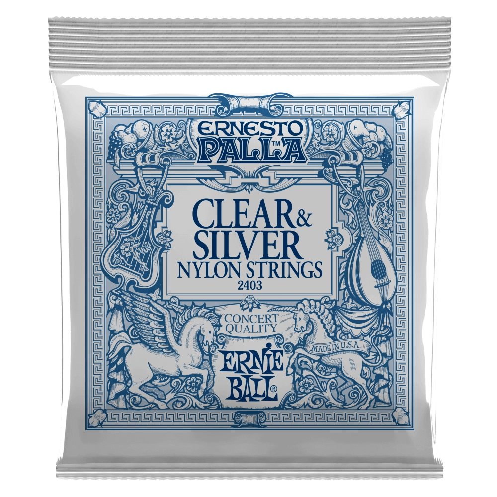 Ernie Ball Ernesto Palla Clear & Silver Nylon Classical Guitar Strings