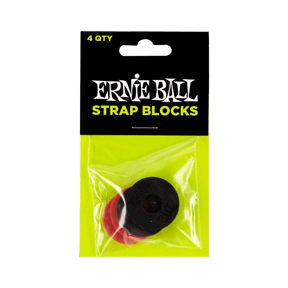 Ernie Ball Strap Blocks - 4 Pack - Black/Red