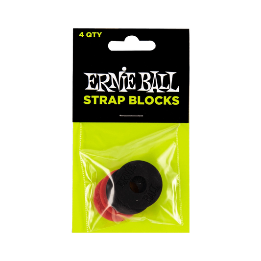 Ernie Ball Strap Blocks - 4 Pack - Black/Red