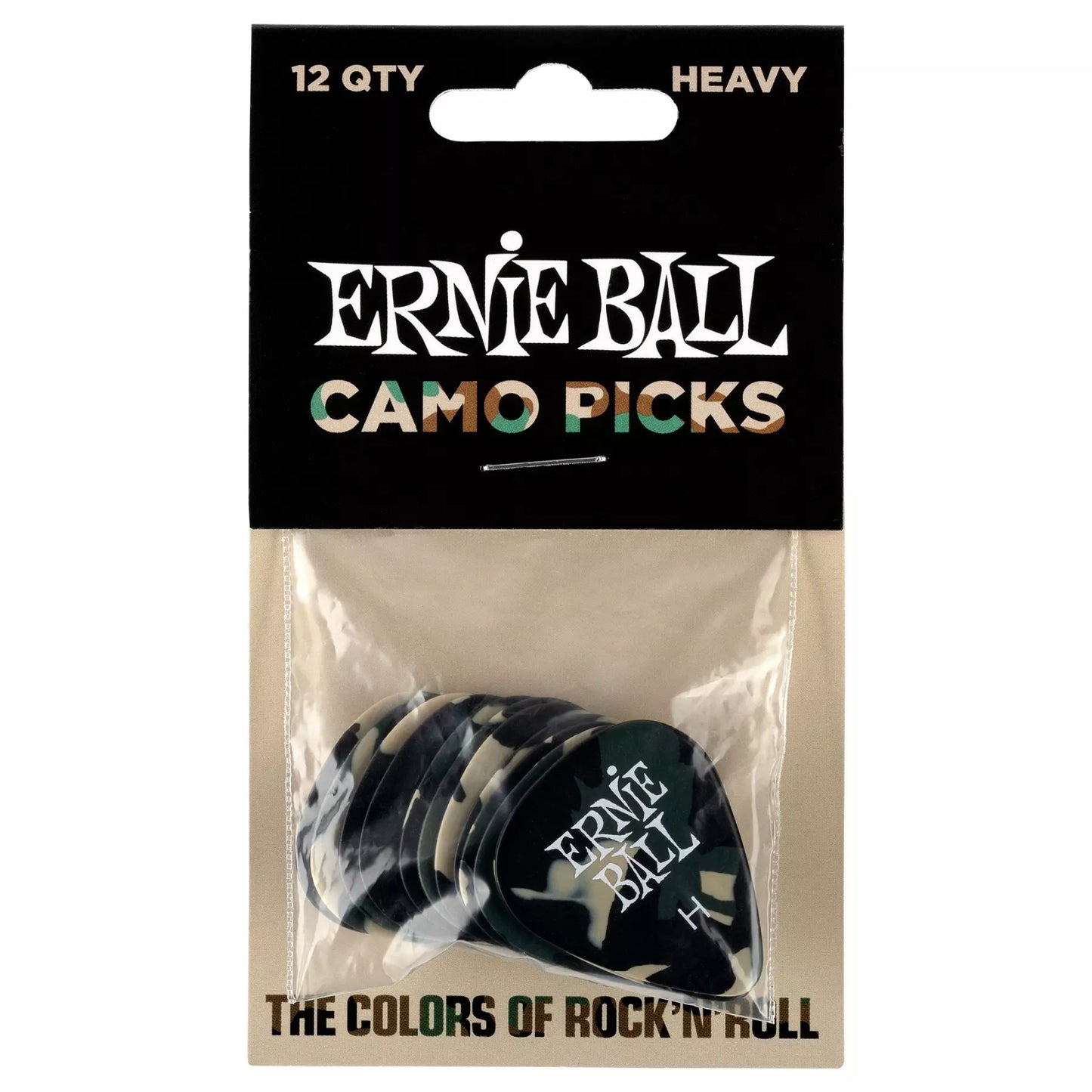 Ernie Ball Camouflage Picks Heavy - Pack of 12