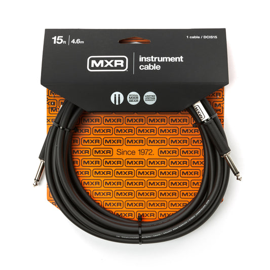 MXR 15 Ft Standard Instrument Cable, Straight / Straight