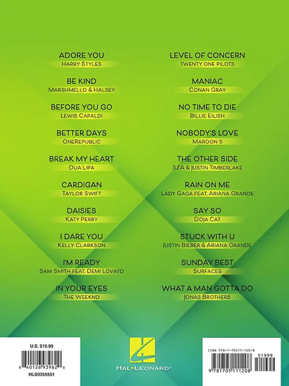 Hal Leonard Top Hits of 2020 Book