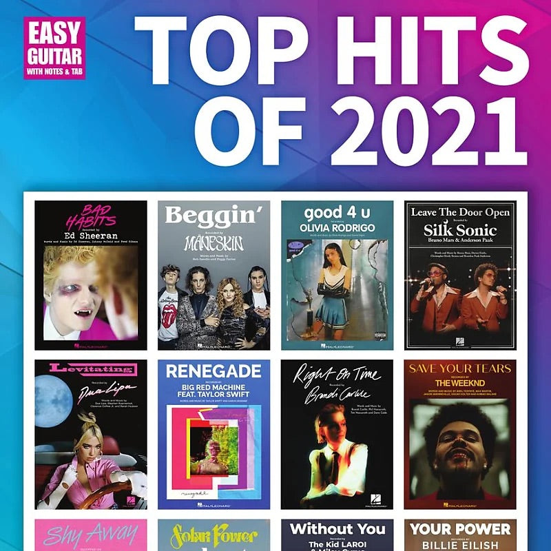 Hal Leonard Top Hits of 2021 for Easy Guitar